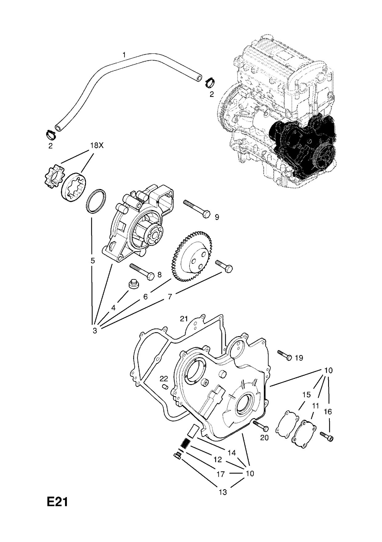 Group E Engine and clutch Subsection 2 Z22SE petrol engine